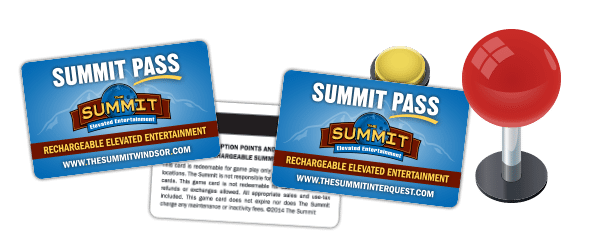 Summit Pass Game Cards for the Players Peak Arcade
